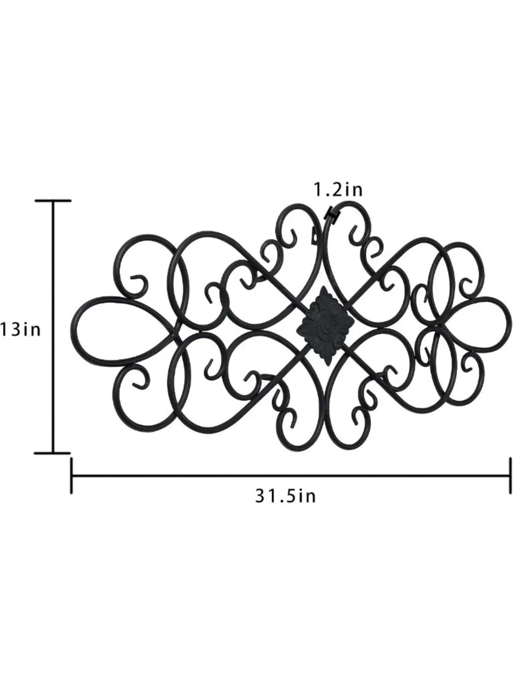 Elegant Black Wrought Iron Wall Decor - 32
